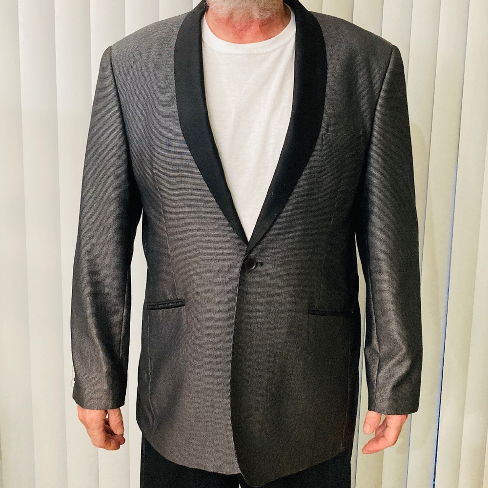 Silver Tuxedo Dinner Jacket Shawl Collar